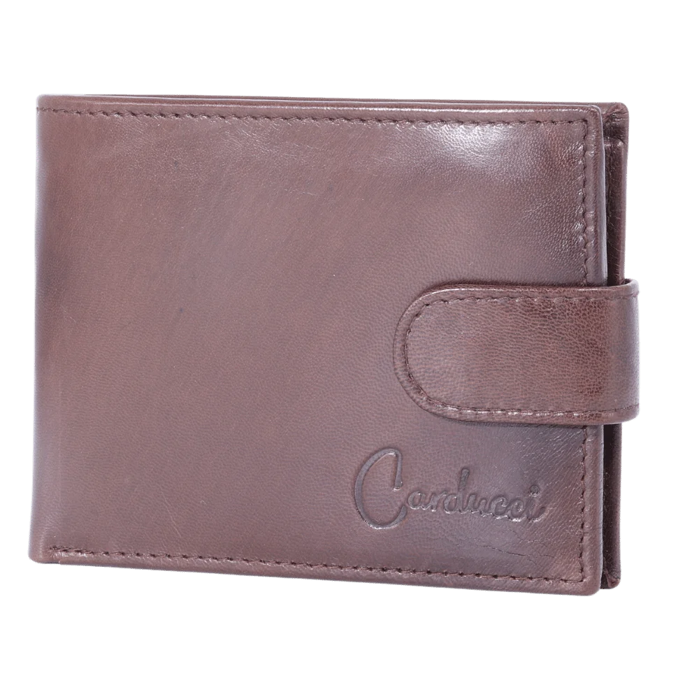 Men's Genuine Leather Carducci wallet in brown with flip-style cardholder available in-store, 337 Monty Naicker Street, Durban CBD or online at Omar's Tailors & Outfitters online store. A men's fashion curation for South African men - established in 1911.