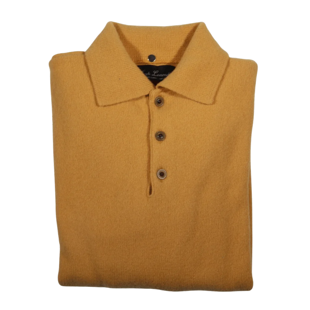 Men's 100% lambswool Loch Lomond collared jersey in yellow available in-store, 337 Monty Naicker Street, Durban CBD or online at Omar's Tailors & Outfitters online store. A men's fashion curation for South African men - established in 1911.