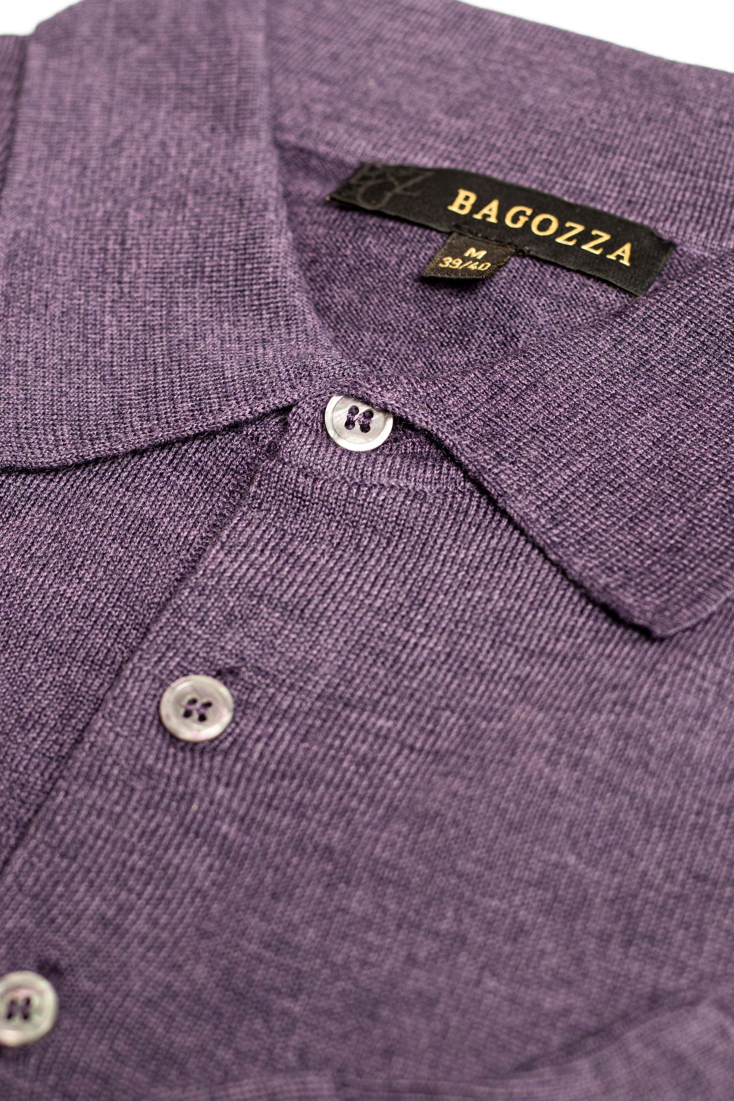 Men's Bagozza merino wool blend long-sleeve golf shirt with ribbing in purple (8370) - available in-store, 337 Monty Naicker Street, Durban CBD or online at Omar's Tailors & Outfitters online store. A men's fashion curation for South African men - established in 1911.