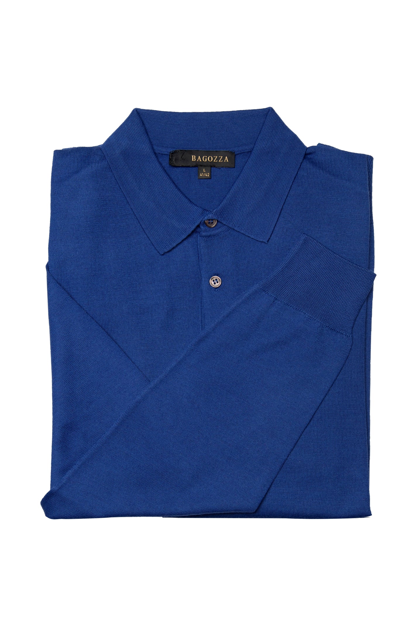 Men's Bagozza merino wool blend long-sleeve golf shirt with ribbing in blue (8370) - available in-store, 337 Monty Naicker Street, Durban CBD or online at Omar's Tailors & Outfitters online store. A men's fashion curation for South African men - established in 1911.