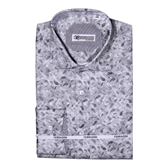 Shop the Men's Ferradini Long Sleeve Collared Shirt in Black, designed for premium style and comfort. Perfect for all occasions, available in-store at 337 Monty Naicker Street, Durban Central, or online at www.omarstailors.com.