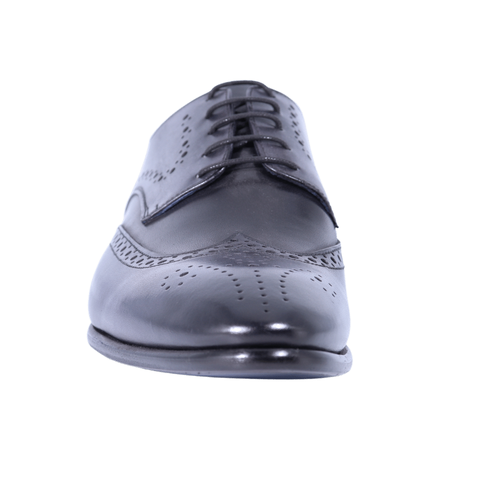 Aliverti Derby Lace-Up - Nero & Fumo (Genuine Leather Upper & Sole)
