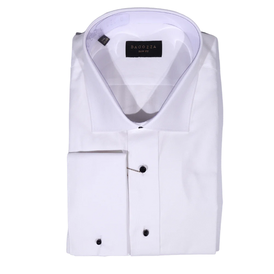 Men's Bagozza Long Sleeve Formal Shirt in White (3119) available in-store, 337 Monty Naicker Street, Durban CBD or online at Omar's Tailors & Outfitters online store.   A men's fashion curation for South African men - established in 1911.
