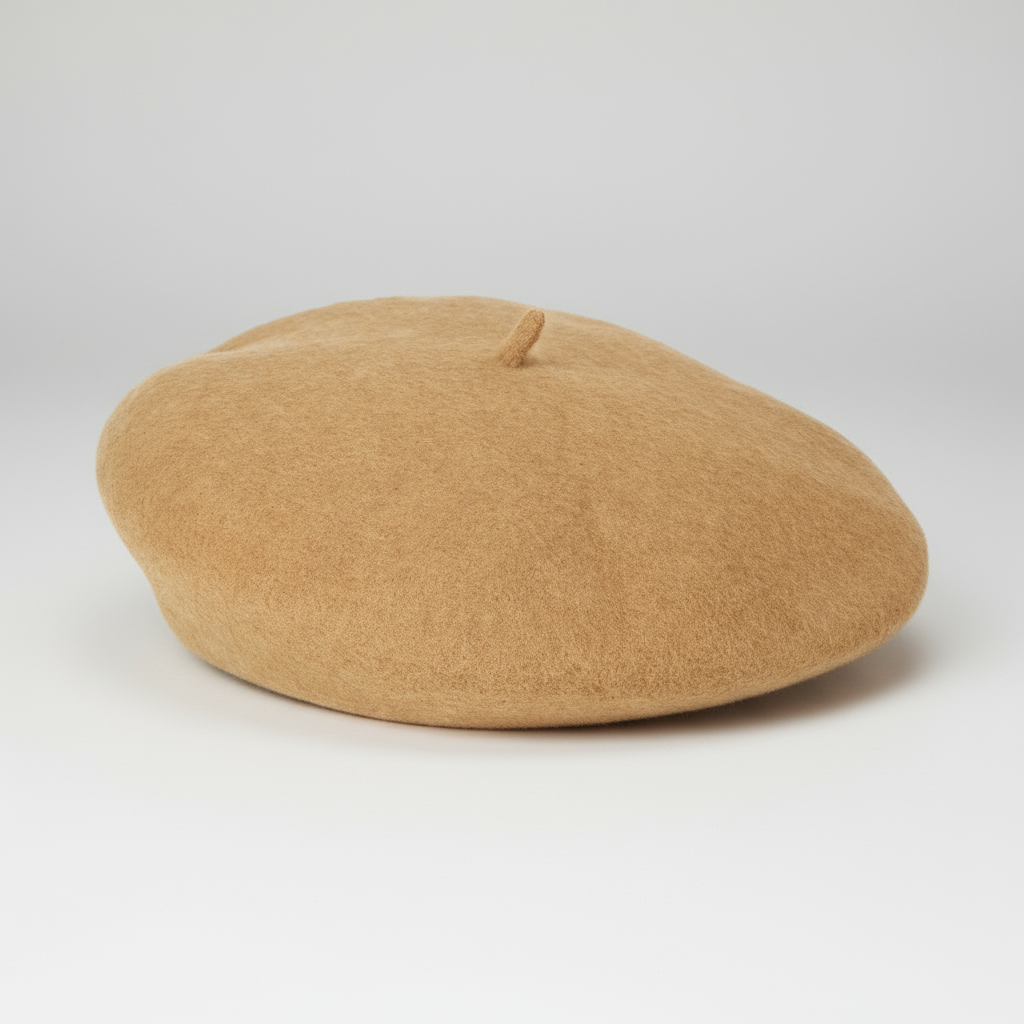 Tan Bostonian beret on a white background available at Omar's Tailors & Outfitters.