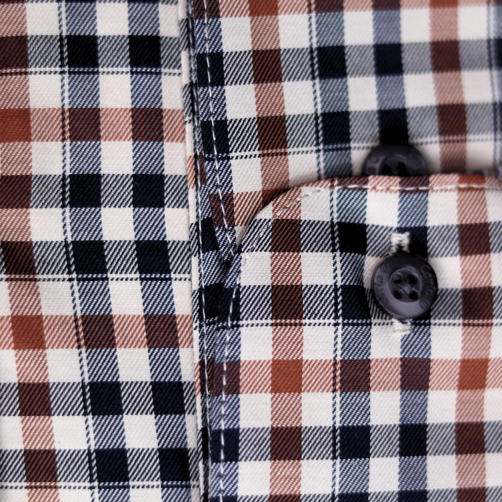 Shop the Carlo Galucci Italia Cotton Rich Shirt with a stylish multi-check pattern and classic fit. Perfect for any occasion, available in-store at 337 Monty Naicker Street, Durban Central, or online at www.omarstailors.com.