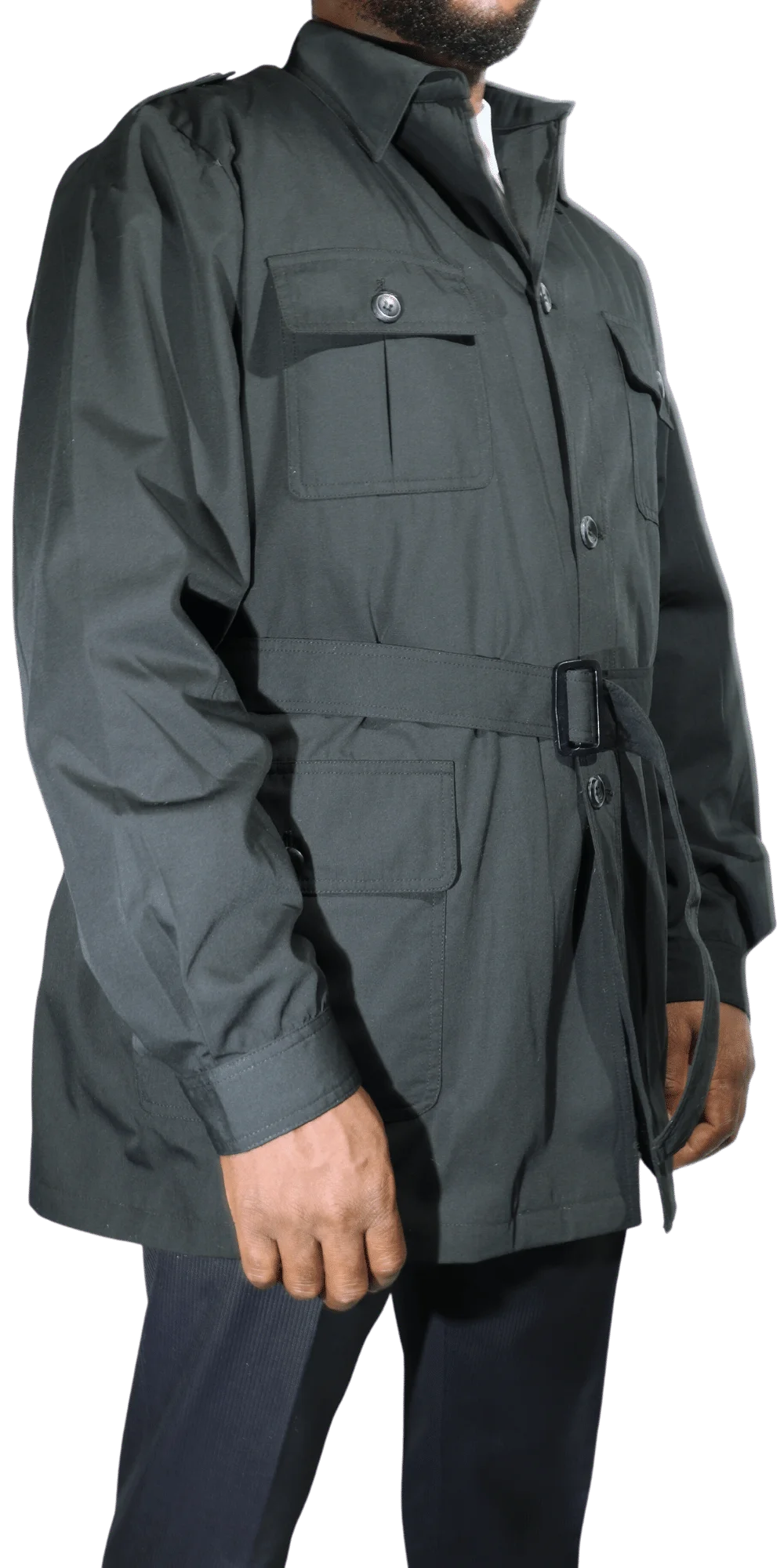 Men's Durburg Dallas Trenchcoat in Black is available in-store, 337 Monty Naicker Street, Durban CBD or online at Omar's Tailors & Outfitters online store. A men's fashion curation for South African men - established in 1911.
