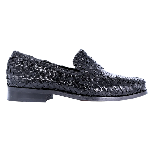 Men's Ferradini Formal Weave Slip-on in Black (1656) -  Formal Loafer/Slip-on Shoe available in-store, 337 Monty Naicker Street, Durban CBD or online at Omar's Tailors & Outfitters online store.   A men's fashion curation for South African men - established in 1911.