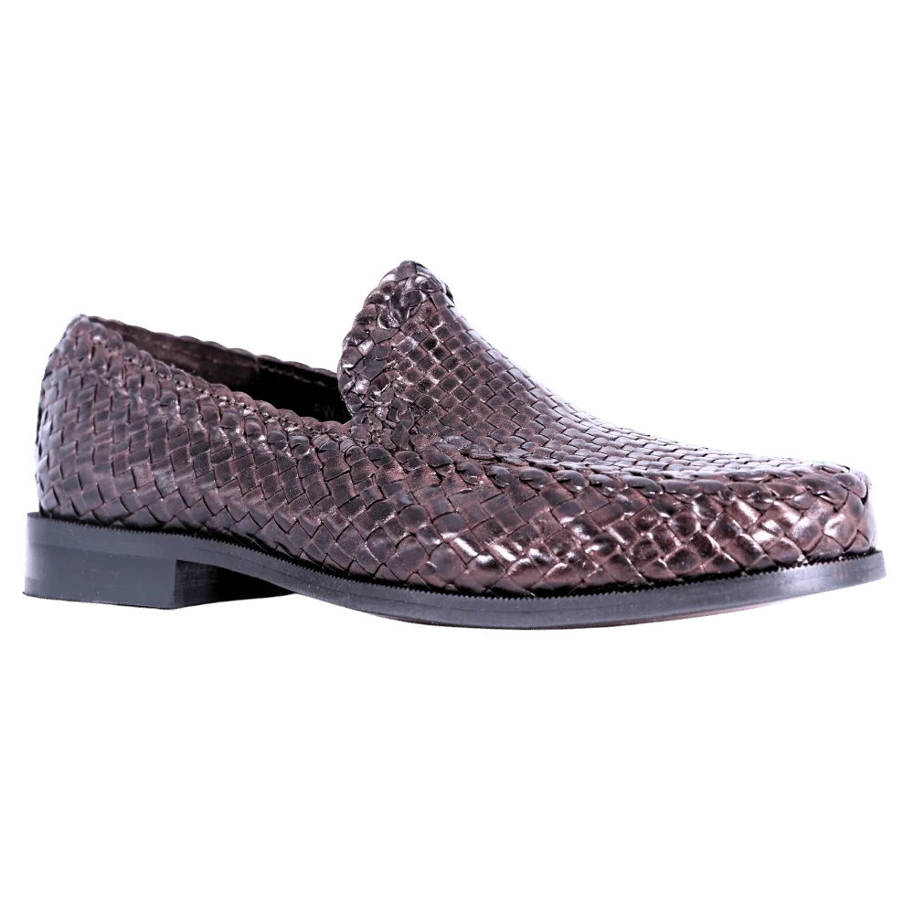 Men's Ferradini Formal Weave Slip-on in Brown (1657) - Formal Loafer/Slip-on Shoe available in-store, 337 Monty Naicker Street, Durban CBD or online at Omar's Tailors & Outfitters online store. A men's fashion curation for South African men - established in 1911.