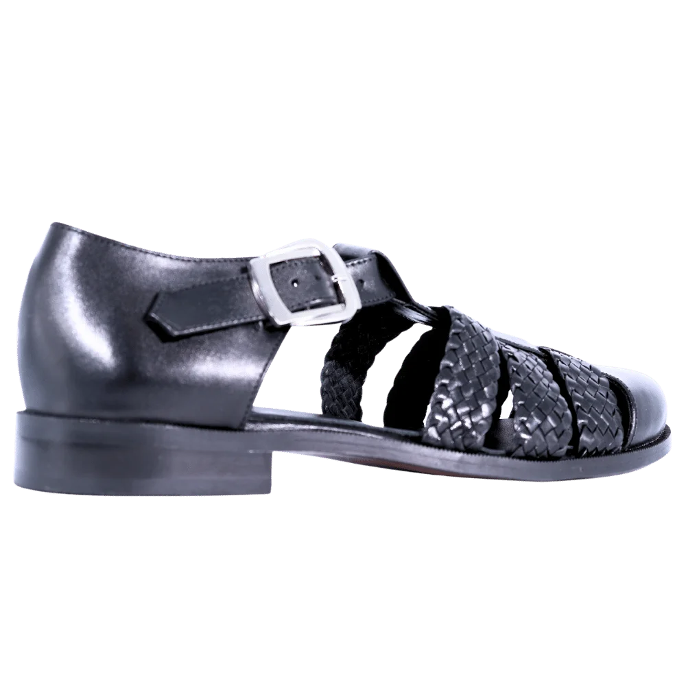 Men's Ferradini Formal Weave Sandal in Black (1658) - Formal Loafer/Slip-on Shoe available in-store, 337 Monty Naicker Street, Durban CBD or online at Omar's Tailors & Outfitters online store. A men's fashion curation for South African men - established in 1911.