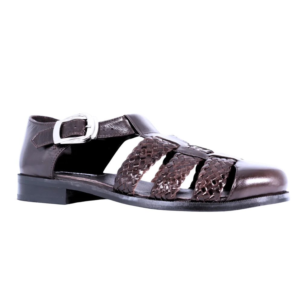 Men's Ferradini Formal Weave Sandal in Brown (1658) - Formal Loafer/Slip-on Shoe available in-store, 337 Monty Naicker Street, Durban CBD or online at Omar's Tailors & Outfitters online store. A men's fashion curation for South African men - established in 1911.