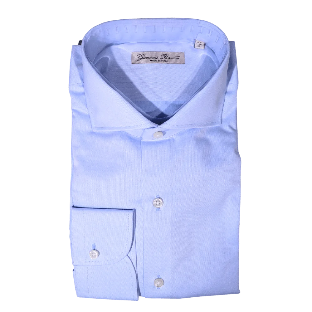 Men's Giovanni Rosmini Long Sleeve Formal Shirt in Blue (404C) available in-store, 337 Monty Naicker Street, Durban CBD or online at Omar's Tailors & Outfitters online store.   A men's fashion curation for South African men - established in 1911.