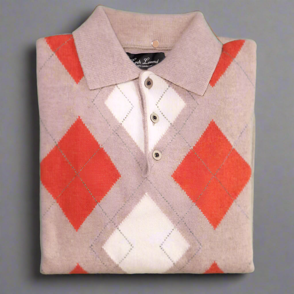 Men's Loch Lomond 100% Lambswool Diamond Collared Jersey in Fudge (5863) available in-store, 337 Monty Naicker Street, Durban CBD or online at Omar's Tailors & Outfitters online store. 
A men's fashion curation for South African men - established in 1911.