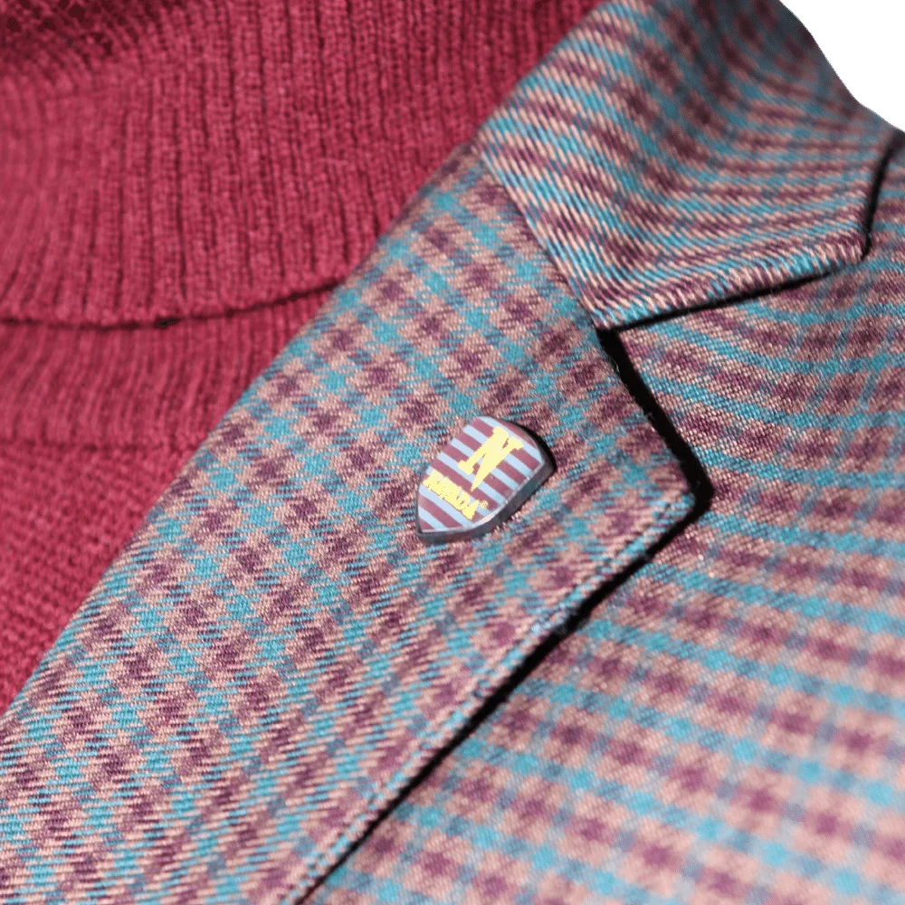 Men's Navada Clothing Sports Coat in Maroon & Teal Check (609) - available in-store, 337 Monty Naicker Street, Durban CBD or online at Omar's Tailors & Outfitters online store.   A men's fashion curation for South African men - established in 1911.