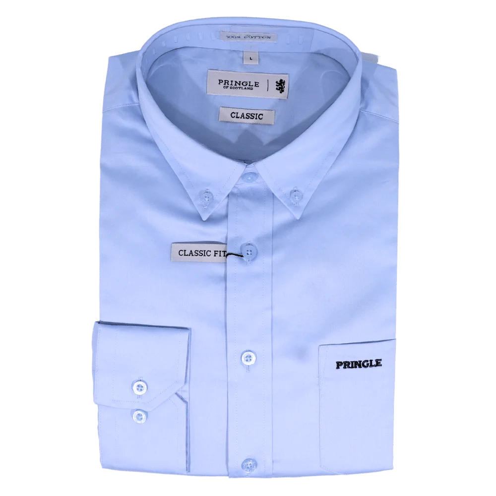 Men's Pringle 100% Cotton William Classic Fit Long Sleeve Shirt in Light Blue (2000) - available in-store, 337 Monty Naicker Street, Durban CBD or online at Omar's Tailors & Outfitters online store. A men's fashion curation for South African men - established in 1911.