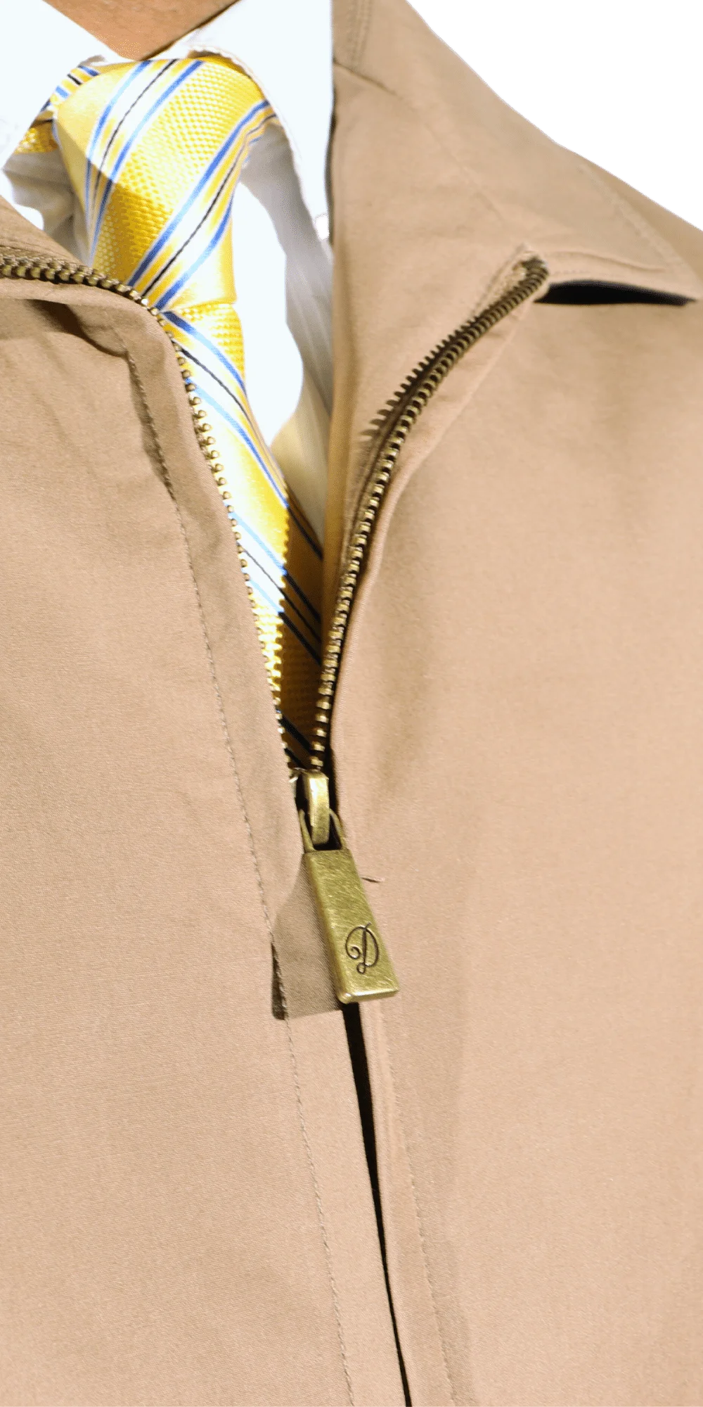 Men's Durburg Simon Zip-up Jacket in Tan is available in-store, 337 Monty Naicker Street, Durban CBD or online at Omar's Tailors & Outfitters online store. A men's fashion curation for South African men - established in 1911.