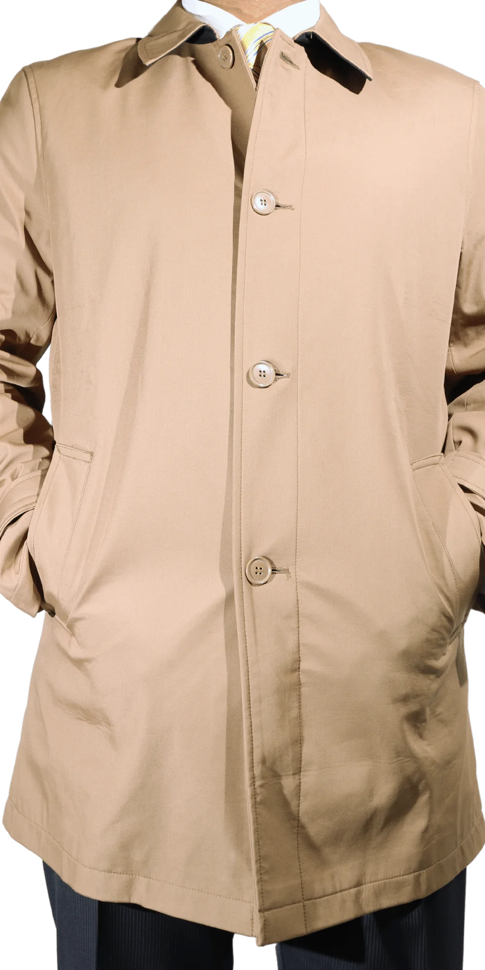 Men's Durburg Sonny Trenchcoat in Tan is available in-store, 337 Monty Naicker Street, Durban CBD or online at Omar's Tailors & Outfitters online store. A men's fashion curation for South African men - established in 1911.
