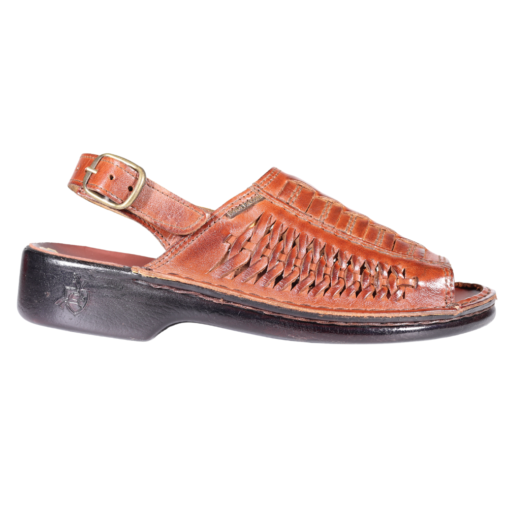 Men s Leather Paolo Falcone Tango Sandal with Heel Strap in Tan Omar s Tailors Outfitters