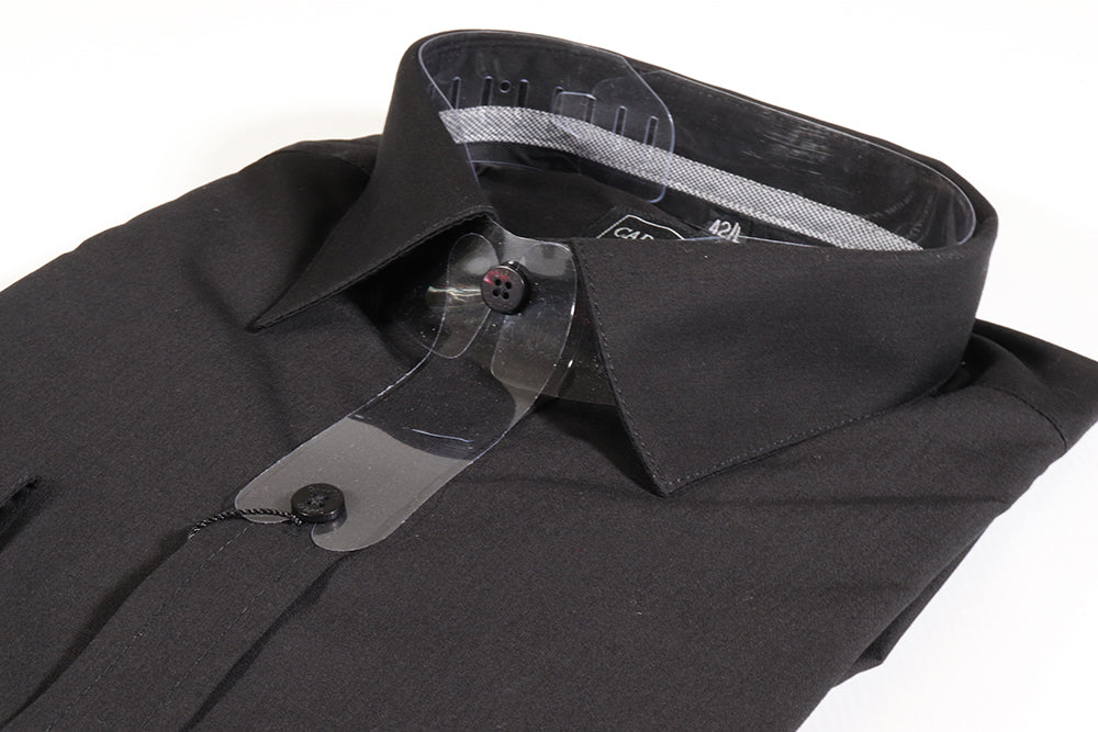 Men's Carlo Galucci Long Sleeve Shirt in Black (802) - available in-store, 337 Monty Naicker Street, Durban CBD or online at Omar's Tailors & Outfitters online store.   A men's fashion curation for South African men - established in 1911.