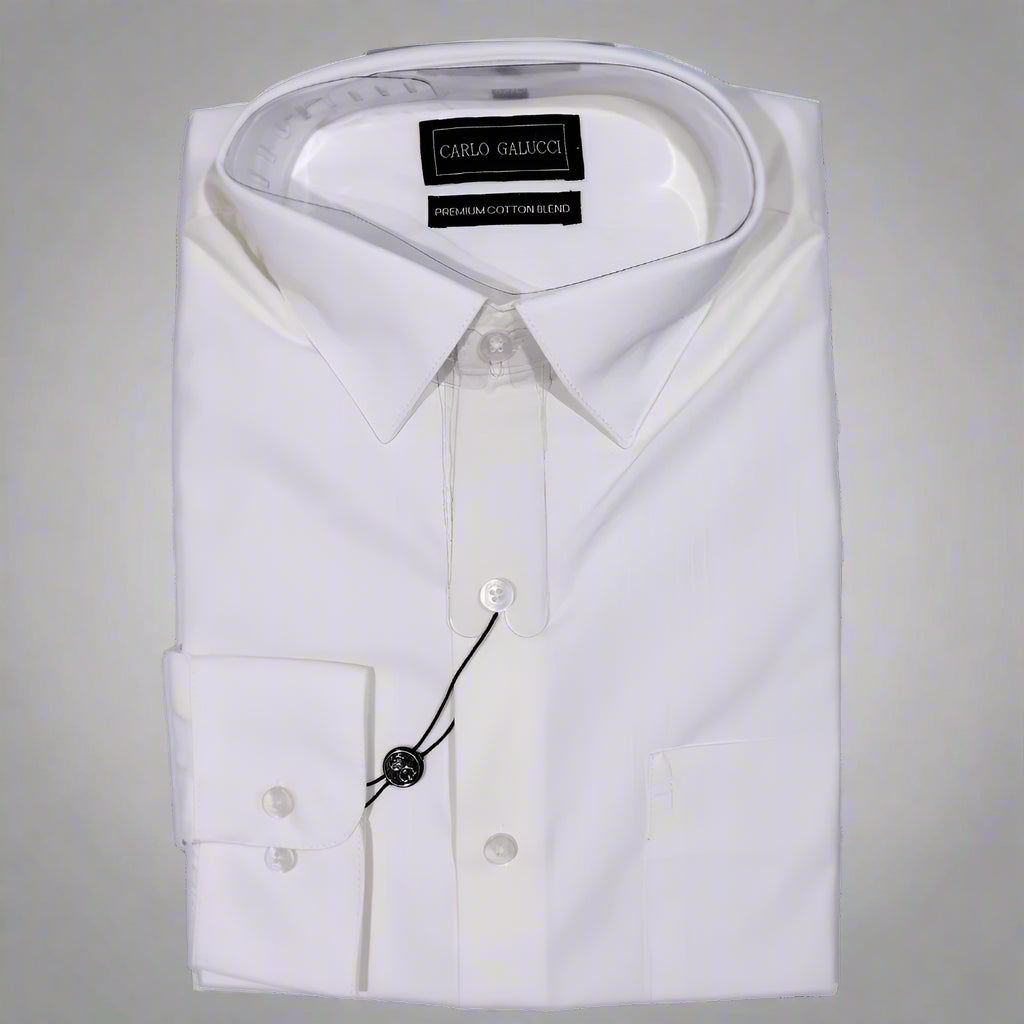 Men's Carlo Galucci Long Sleeve Cotton Formal Dress Shirt in off-white(1093) - available in-store, 337 Monty Naicker Street, Durban CBD or online at Omar's Tailors & Outfitters online store.   A men's fashion curation for South African men - established in 1911.