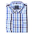 Men's Carlo Galucci Long Sleeve Super Fine Cotton Checkered Formal Dress Shirt (1095) - available in-store, 337 Monty Naicker Street, Durban CBD or online at Omar's Tailors & Outfitters online store.   A men's fashion curation for South African men - established in 1911.
