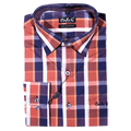 Men's Carlo Galucci Long Sleeve Cotton Checkered Dress Shirt (1115) - available in-store, 337 Monty Naicker Street, Durban CBD or online at Omar's Tailors & Outfitters online store.   A men's fashion curation for South African men - established in 1911.