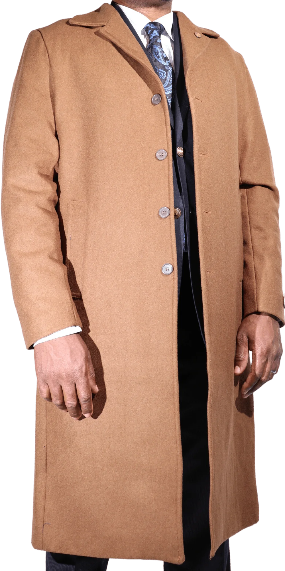 Men's Navada Clothing Cashmere Trenchcoat/overcoat in Tan (111) available in-store, 337 Monty Naicker Street, Durban CBD or online at Omar's Tailors & Outfitters online store.   A men's fashion curation for South African men - established in 1911.