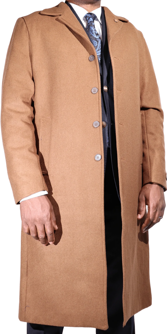 Men's Navada Clothing Cashmere Trenchcoat/overcoat in Tan (111) available in-store, 337 Monty Naicker Street, Durban CBD or online at Omar's Tailors & Outfitters online store.   A men's fashion curation for South African men - established in 1911.