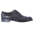 Crockett & Jones Glace Kid - Black Weave Lace-Up (Genuine Leather Upper and Sole)