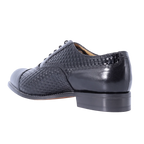 Crockett & Jones Glace Kid - Black Weave Lace-Up (Genuine Leather Upper and Sole)