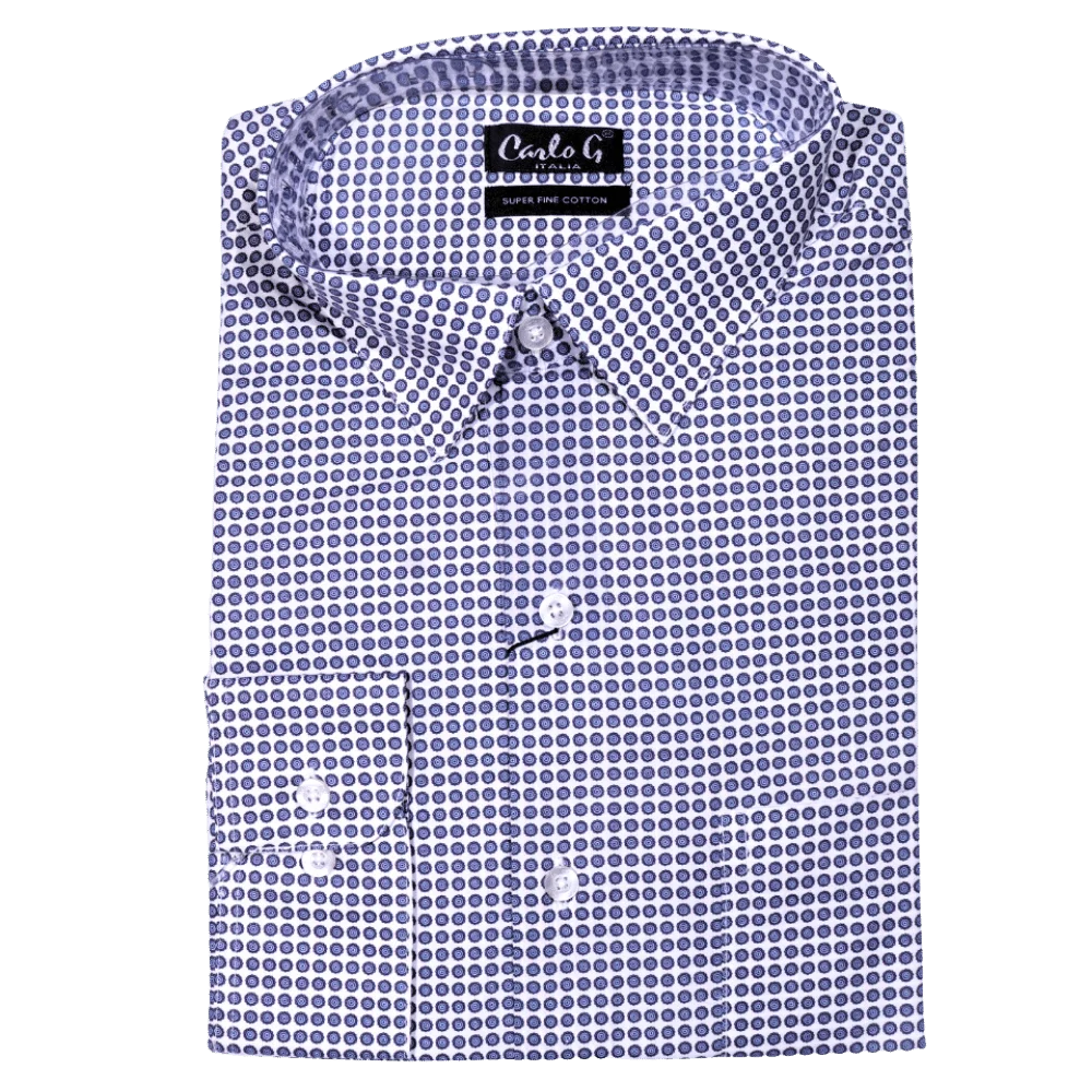 Men's Carlo Galucci Long Sleeve Cotton Formal Dress Shirt in Blue (1192) - available in-store, 337 Monty Naicker Street, Durban CBD or online at Omar's Tailors & Outfitters online store.   A men's fashion curation for South African men - established in 1911.