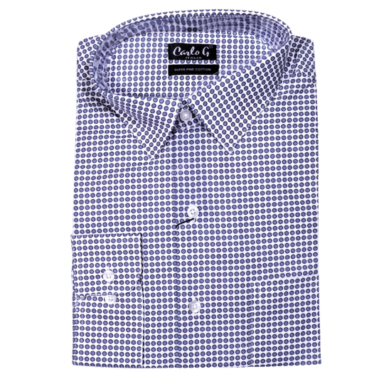 Men's Carlo Galucci Long Sleeve Cotton Formal Dress Shirt in Blue (1192) - available in-store, 337 Monty Naicker Street, Durban CBD or online at Omar's Tailors & Outfitters online store.   A men's fashion curation for South African men - established in 1911.