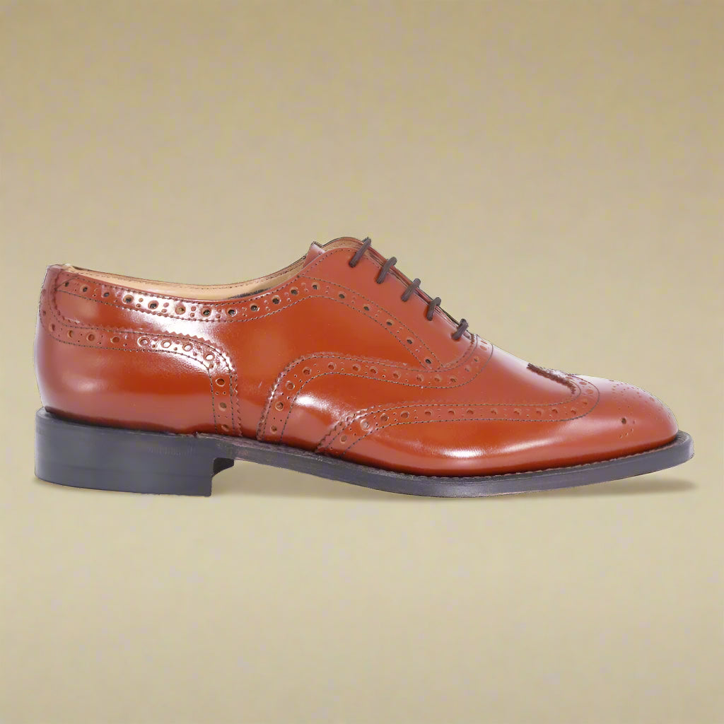 Crockett & Jones Oxford Brogue Cobbler - Honey Lace-Up (Genuine Leather Upper and Sole)