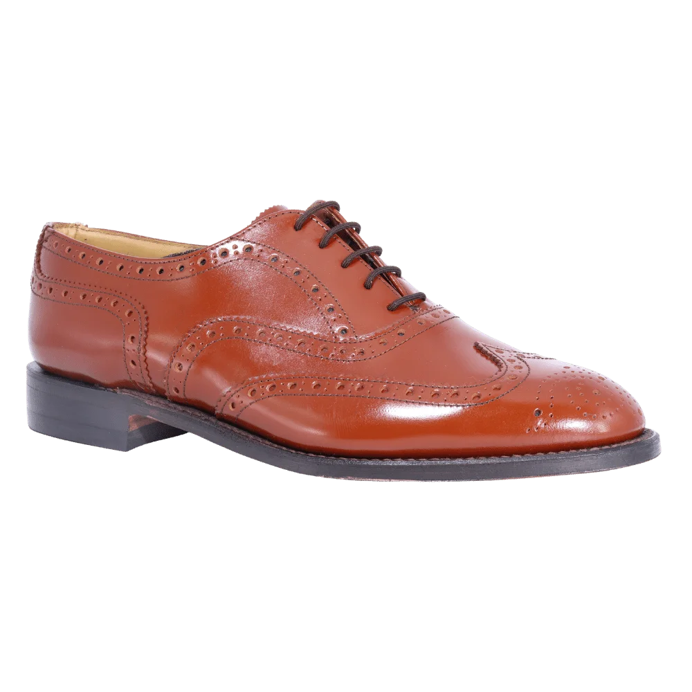 Crockett & Jones Oxford Brogue Cobbler - Honey Lace-Up (Genuine Leather Upper and Sole)