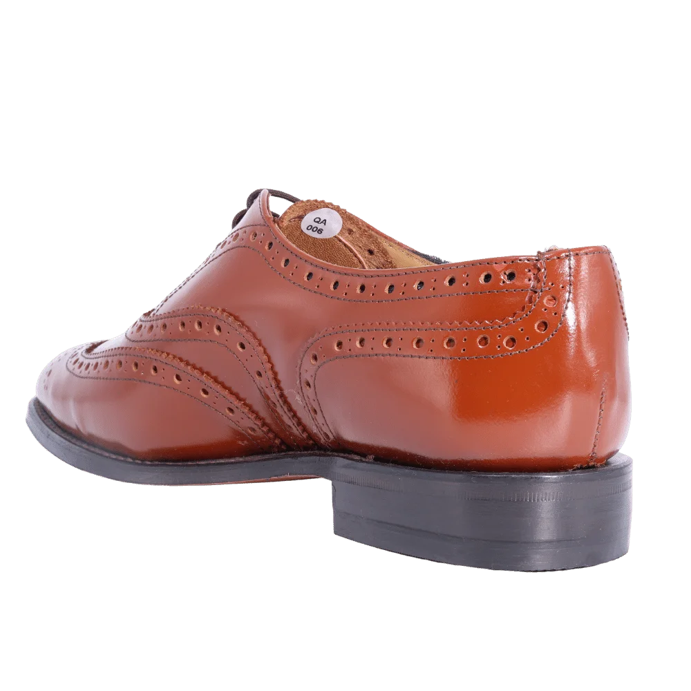 Crockett & Jones Oxford Brogue Cobbler - Honey Lace-Up (Genuine Leather Upper and Sole)