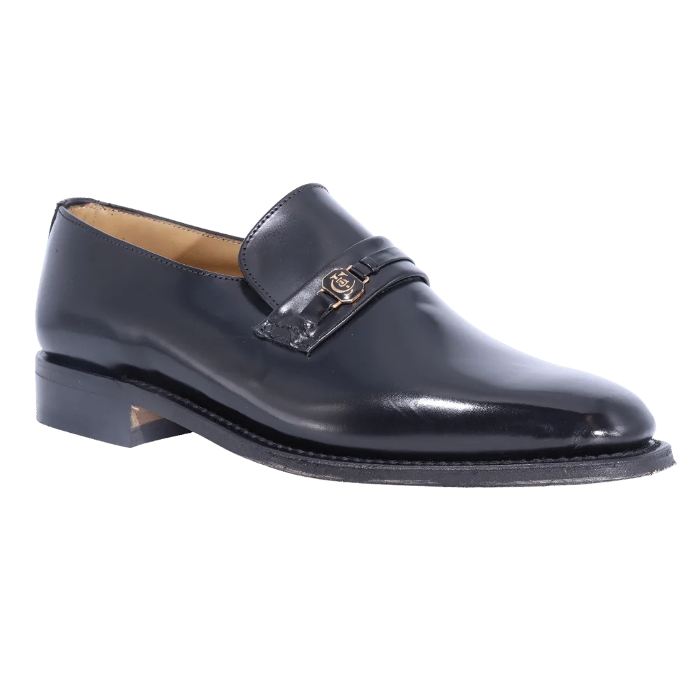 Men's Genuine Leather Crockett & Jones Ryder Moccasin in black Formal Slip-on Shoe available in-store, 337 Monty Naicker Street, Durban CBD or online at Omar's Tailors & Outfitters online store.   A men's fashion curation for South African men - established in 1911.