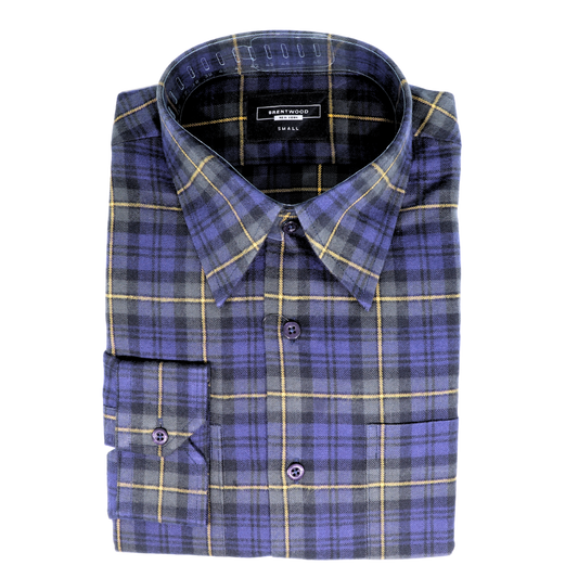 Men's Brentwood Tartan Long Sleeve Shirt in Navy Check (0073) - available in-store, 337 Monty Naicker Street, Durban CBD or online at Omar's Tailors & Outfitters online store.   A men's fashion curation for South African men - established in 1911.