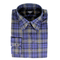 Men's Brentwood Tartan Long Sleeve Shirt in Navy Check (0073) - available in-store, 337 Monty Naicker Street, Durban CBD or online at Omar's Tailors & Outfitters online store.   A men's fashion curation for South African men - established in 1911.