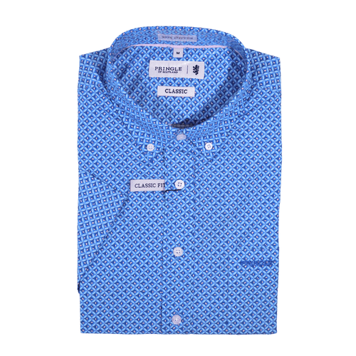 Men's Pringle 100% Cotton Shirt in Blue (1437) - available in-store, 337 Monty Naicker Street, Durban CBD or online at Omar's Tailors & Outfitters online store. 