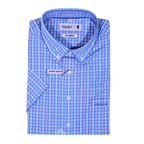 Men's Pringle 100% Cotton Short Sleeve Shirt in Mid Blue (1500) - available in-store, 337 Monty Naicker Street, Durban CBD or online at Omar's Tailors & Outfitters online store.   A men's fashion curation for South African men - established in 1911.