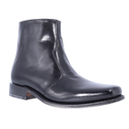 Discover the Men's Crockett & Jones Square-Toe Formal Boot in Black, featuring an inside zip, plain vamp, leather uppers, and leather soles. Perfect for a sophisticated look. Shop in-store at the Durban branch or online - we offer a courier service, delivered to you.