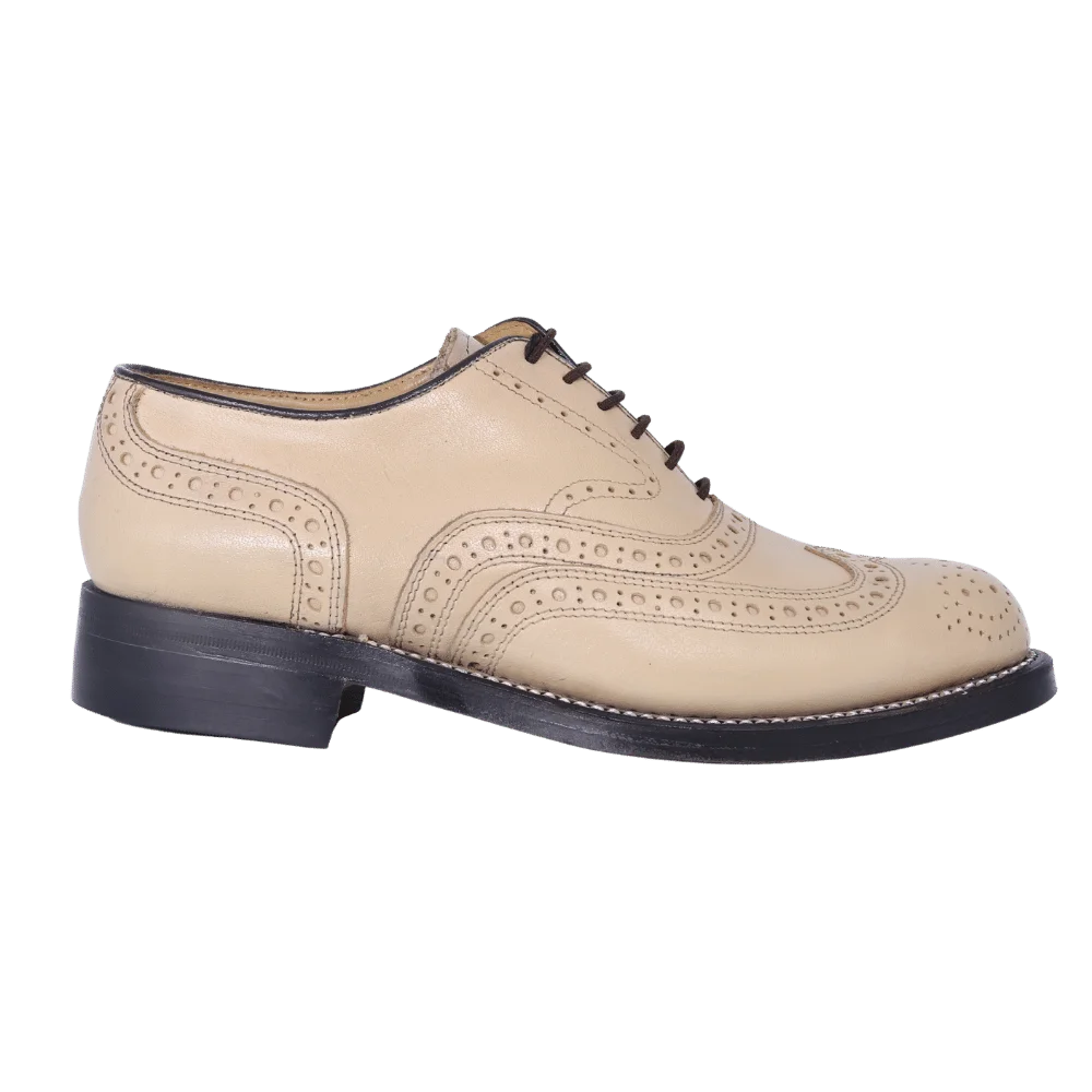 Crockett & Jones Buffcalf - Ivory Lace-Up (Genuine Leather Upper and Sole)