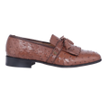 Men's Genuine Ostrich Leather Crockett & Jones Moccasin in Mocha, Slip-on Formal Dress Shoe available in-store, 337 Monty Naicker Street, Durban CBD or online at Omar's Tailors & Outfitters online store.   A men's fashion curation for South African men - established in 1911.