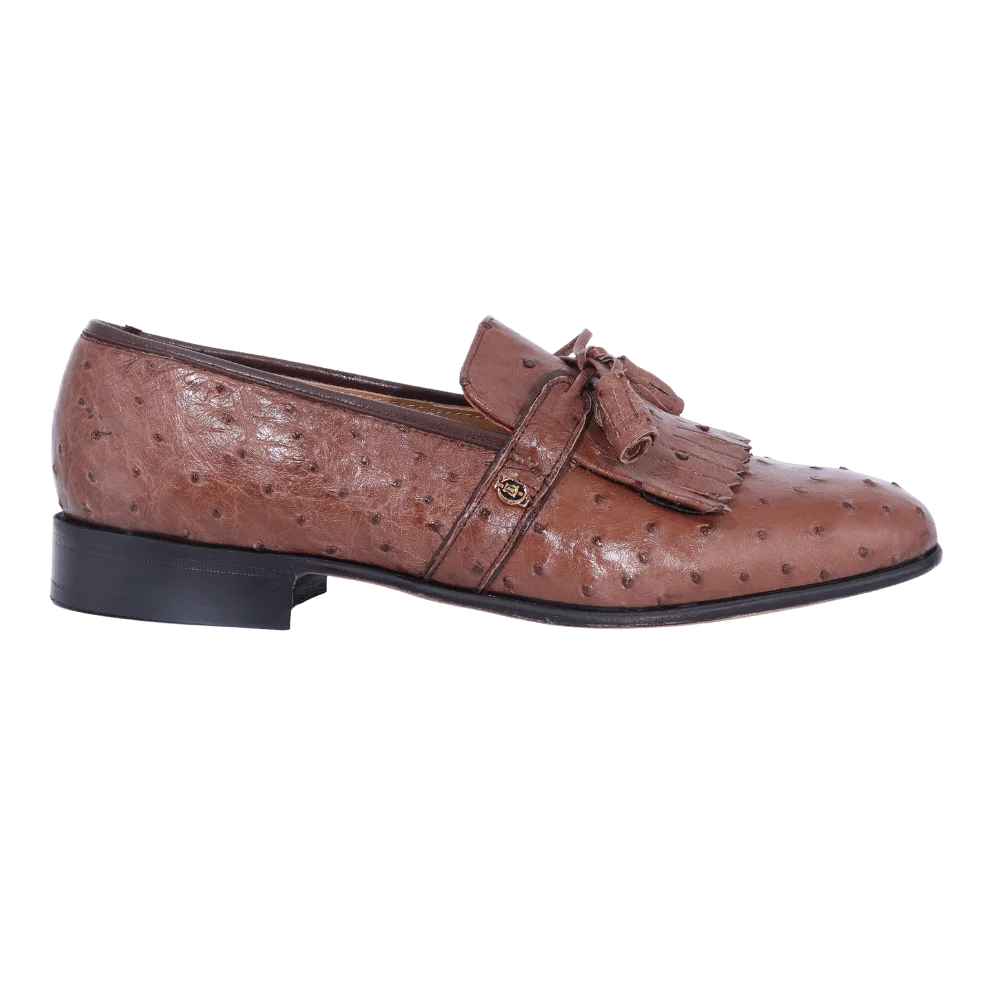 Men's Genuine Ostrich Leather Crockett & Jones Moccasin in Mocha, Slip-on Formal Dress Shoe available in-store, 337 Monty Naicker Street, Durban CBD or online at Omar's Tailors & Outfitters online store.   A men's fashion curation for South African men - established in 1911.