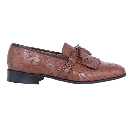 Men's Genuine Ostrich Leather Crockett & Jones Moccasin in Mocha, Slip-on Formal Dress Shoe available in-store, 337 Monty Naicker Street, Durban CBD or online at Omar's Tailors & Outfitters online store.   A men's fashion curation for South African men - established in 1911.