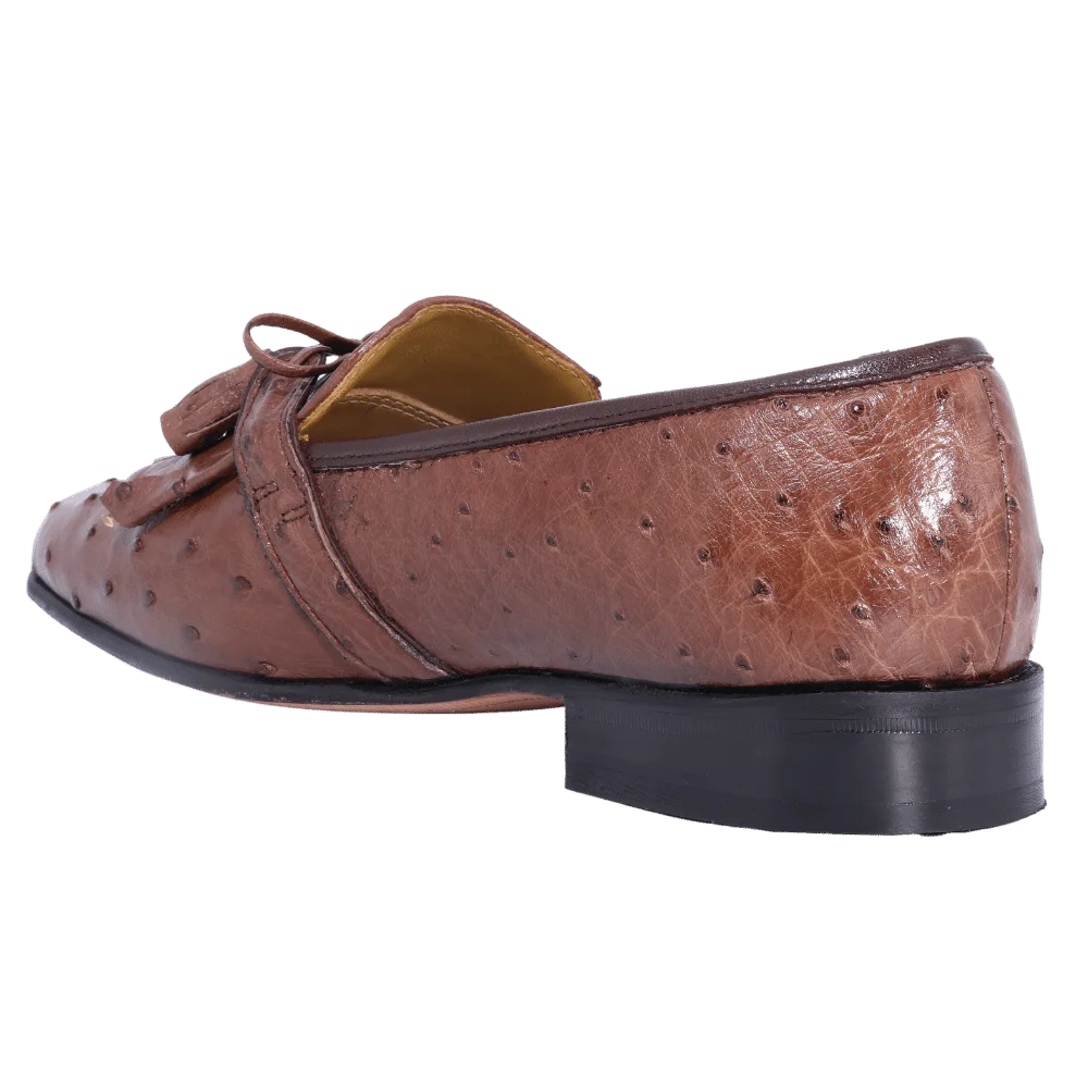 Men's Genuine Ostrich Leather Crockett & Jones Moccasin in Mocha, Slip-on Formal Dress Shoe available in-store, 337 Monty Naicker Street, Durban CBD or online at Omar's Tailors & Outfitters online store.   A men's fashion curation for South African men - established in 1911.