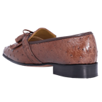 Men's Genuine Ostrich Leather Crockett & Jones Moccasin in Mocha, Slip-on Formal Dress Shoe available in-store, 337 Monty Naicker Street, Durban CBD or online at Omar's Tailors & Outfitters online store.   A men's fashion curation for South African men - established in 1911.