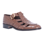 Men's Genuine Leather Crockett & Jones Myles Sandal with EMU finish in brown Formal Slip-on Sandal available in-store, 337 Monty Naicker Street, Durban CBD or online at Omar's Tailors & Outfitters online store.   A men's fashion curation for South African men - established in 1911.