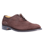 Crockett & Jones Suede Brogue Cobbler in Brown