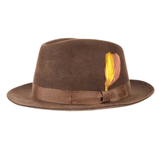 Men's Trilby Hat - Brown