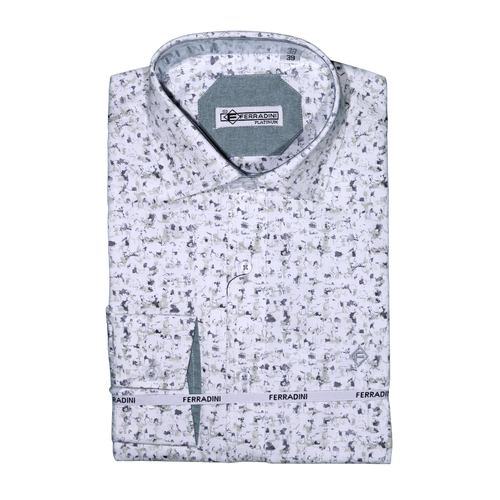 Shop the Men's Ferradini Long Sleeve Collared Shirt in Green, designed for premium style and comfort. Perfect for all occasions, available in-store at 337 Monty Naicker Street, Durban Central, or online at www.omarstailors.com.